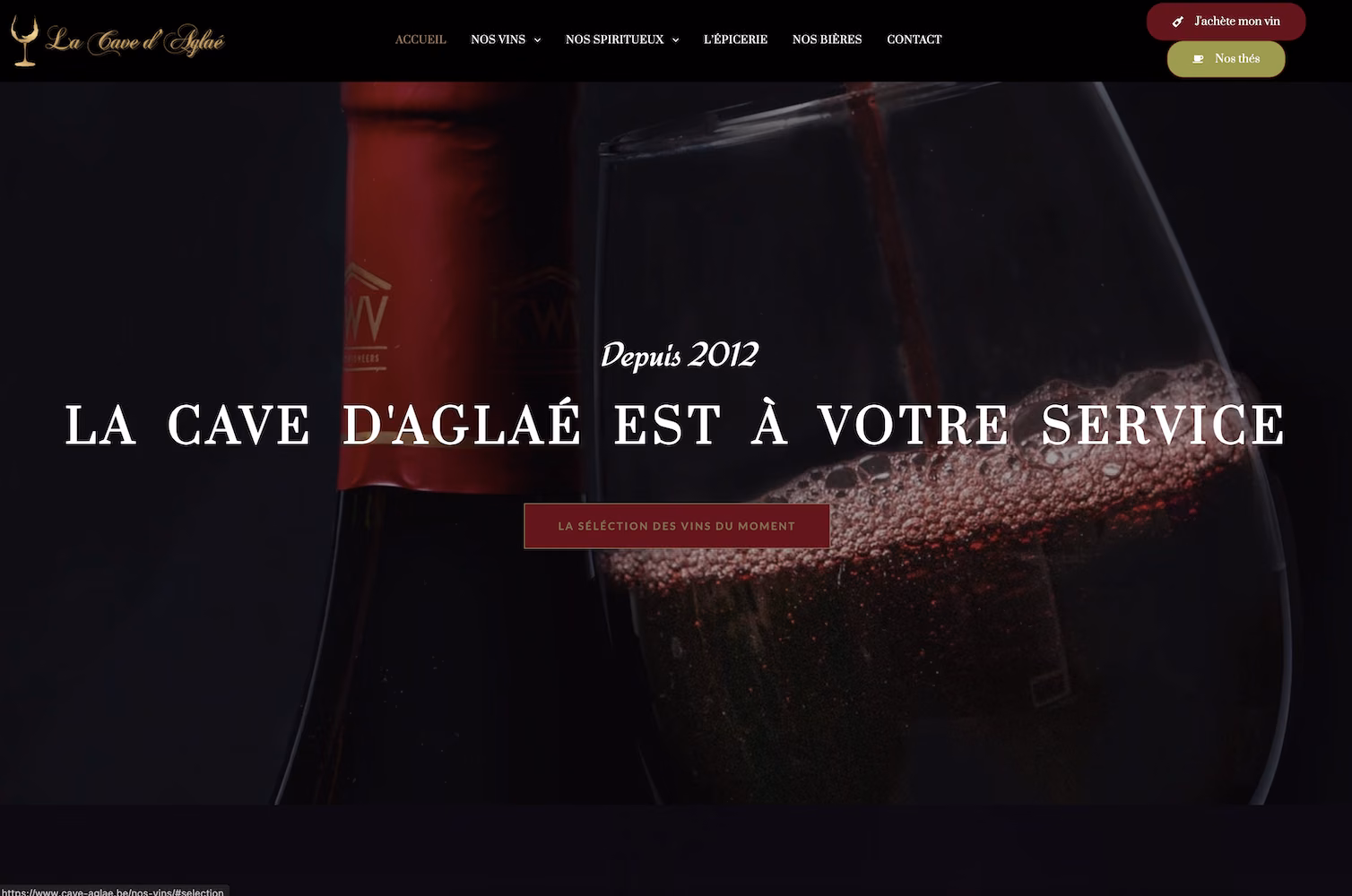 Site cave-aglae.be réalisé par N WebStudio
